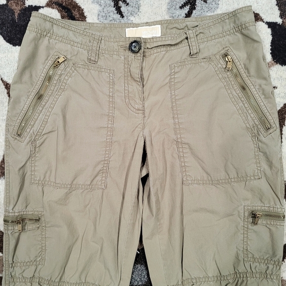 Michael Kors Roll Up Cuff Pocket Khaki Cargo Pants - Picture 2 of 13